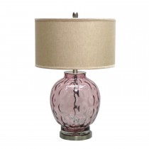 24.5"H Glass Table Lamp with Metal Base