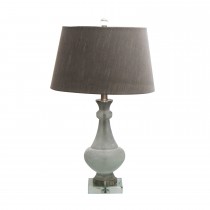 25 Inch H Glass Table Lamp with Crystal Base