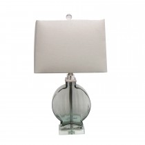 24 Inch H Glass Table Lamp with Crystal Base