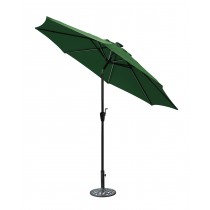 9 FT Aluminum Umbrella with Crank and Solar Guide Tubes - Black Pole/Green Fabric
