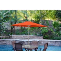 9ft. Aluminum Patio Market Umbrella Tilt with Crank - Orange Fabric/Grey Pole