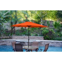 9ft. Aluminum Patio Market Umbrella Tilt with Crank - Orange Fabric/Black Pole