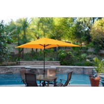6.5FT x 10FT Aluminum Patio Market Umbrella Tilt with Crank - Yellow Fabric/Black Pole
