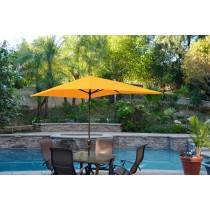6.5FT x 10FT Aluminum Patio Market Umbrella Tilt with Crank - Yellow Fabric/Champagne  Pole