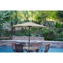 9ft. Aluminum Patio Market Umbrella Tilt with Crank - Tan Fabric/Black Pole