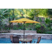 9ft. Aluminum Patio Market Umbrella Tilt with Crank - Yellow Fabric/Black Pole