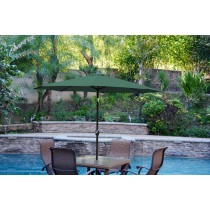 9ft. Aluminum Patio Market Umbrella Tilt with Crank - Green Fabric/Black Pole