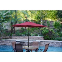 9ft. Aluminum Patio Market Umbrella Tilt with Crank - Burgundy Fabric/Black Pole