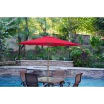 9ft. Aluminum Patio Market Umbrella Tilt with Crank - Red Fabric/Bronze Pole