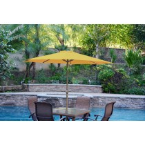 9ft. Aluminum Patio Market Umbrella Tilt with Crank - Yellow Fabric/Bronze Pole
