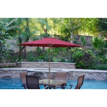 9ft. Aluminum Patio Market Umbrella Tilt with Crank - Burgundy Fabric/Bronze Pole