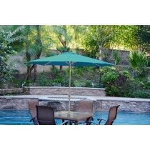 9ft. Aluminum Patio Market Umbrella Tilt with Crank - Turquoise Fabric/Grey Pole