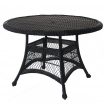 Espresso Wicker 44 Inch Round Dining Table