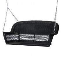 Black Resin Wicker Porch Swing