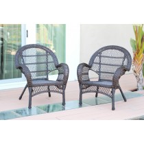 Santa Maria Espresso Wicker Chair Without Cushion - Set of 2
