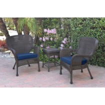 Windsor Espresso Wicker Chair And End Table Set With Chair Cushion