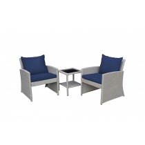Mirabelle 3 Pieces Bistro Set with 2 Inch Midnight Blue Cushion