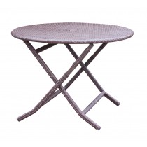Cafe Round Folding Wicker Table
