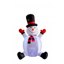 8' Inflatable Snowman with Rotating Light