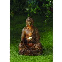 Rustic Buddha Water Fountain with LED Lighting