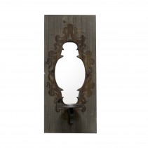 22 Inch Wall Mirror with Candle Holder- Blue 