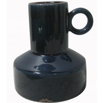6" Blue Vase with Single Handle
