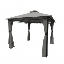 10FT X 10FT WITH 2-TIER SOFT TOP GAZEBO/GREY COLOR
