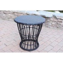 Papasan Espresso Resin Wicker Side Table