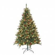 7 Feet. Pre-Lit Berrywood Pine Artificial Christmas Tree