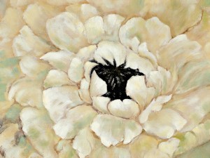 48 Inch x 36 Inch White Flower Canvas