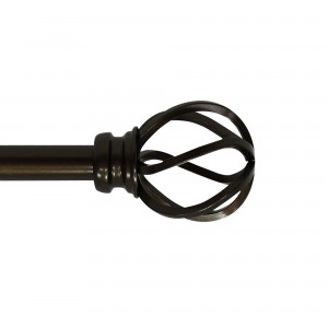 Sophie Adjustable Single Curtain Rod 28 Inch to 48 Inch-Bronze