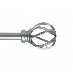Sophie Adjustable Single Curtain Rod 84 Inch to 120 Inch-Antique Silver