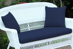 Midnight Blue Loveseat Cushion with Pillows