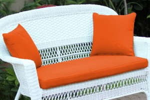 Orange  Loveseat Cushion with Pillows