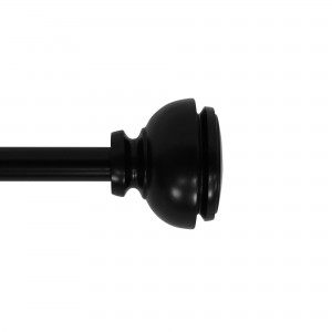 Lily Adjustable Single Curtain Rod 48 Inch to 84 Inch-Black
