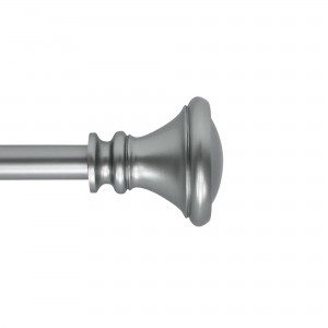 Scarlette Adjustable Single Curtain Rod 48 Inch to 84 Inch-Antique Silver