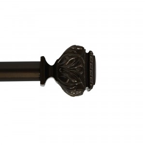 Peony Adjustable Single Curtain Rod 72 Inch to 144 Inch-Bronze