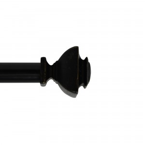 Bruce Adjustable Single Curtain Rod 18 Inch to 36 Inch-Black