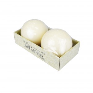 4 Inch White Citronella Ball Candles (2pc/Box)
