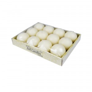 2 Inch Pale Ivory Ball Candles (12pc/Box)