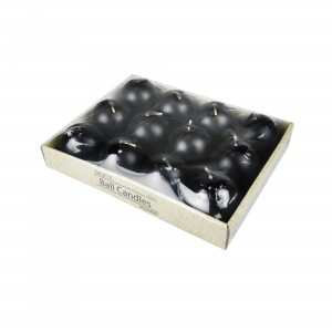 2 Inch Black Ball Candles (12pc/Box)