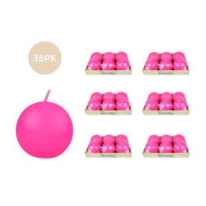 3 Inch Hot Pink Ball Candles (36pcs/Case) Bulk