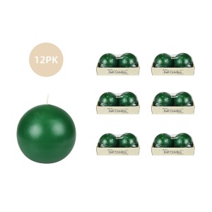 4 Inch Hunter Green Ball Candles (12pcs/Case) Bulk