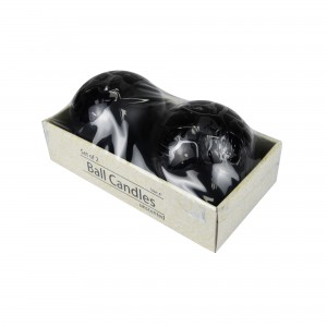 4 Inch Black Ball Candles (2pc/Box)