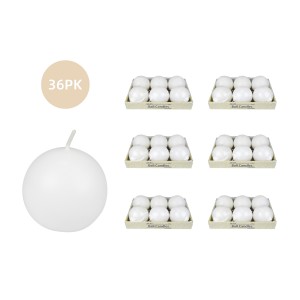 3 Inch White Citronella Ball Candles (36pcs/Case) Bulk