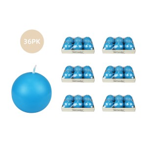 3 Inch Turquoise Ball Candles (36pcs/Case) Bulk