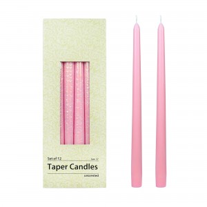 12 Inch Light Rose Taper Candles (144pcs/Case) Bulk