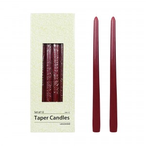12 Inch Burgundy Taper Candles (1 Dozen)