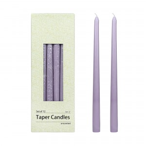 12 Inch Lavender Taper Candles (144pcs/Case) Bulk