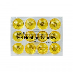 1.75 Inch Clear Yellow Gel Floating Candles (144pcs/Case) Bulk